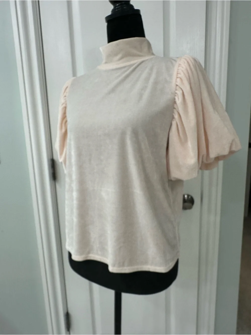 Free People Women’s Puff Sleeve Mock Neck Top